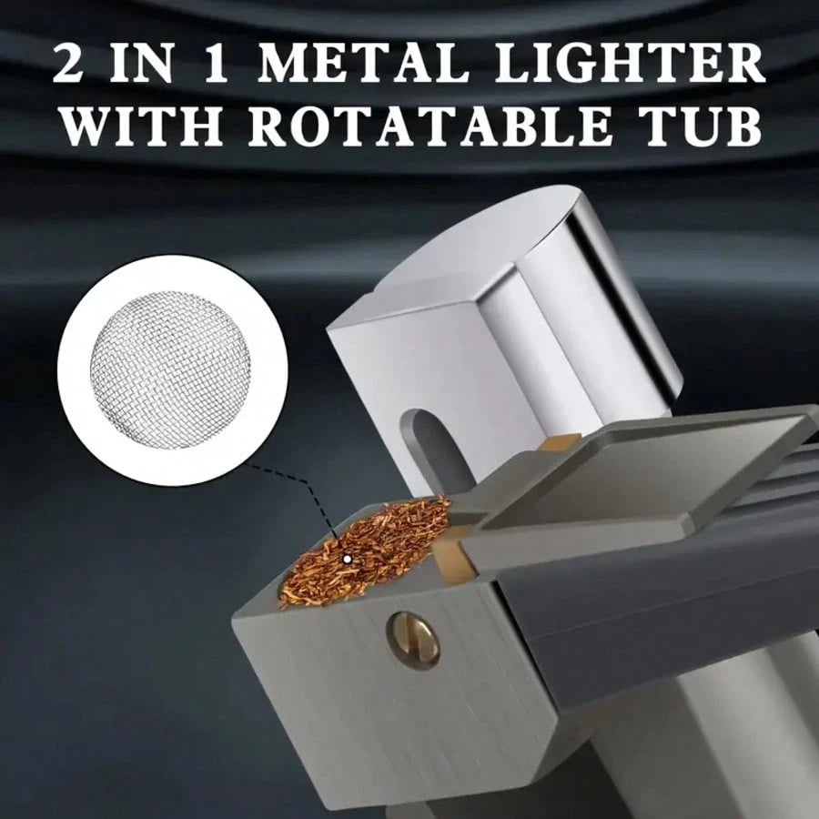 2-in-1 Function Inflatable Oblique Flame Lighter with Open Flame - Portable Pipe Lighter