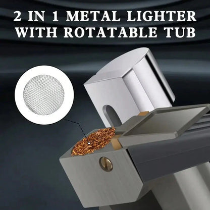 2-in-1 Function Inflatable Oblique Flame Lighter with Open Flame - Portable Pipe Lighter